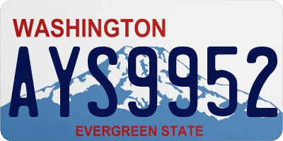 WA license plate AYS9952