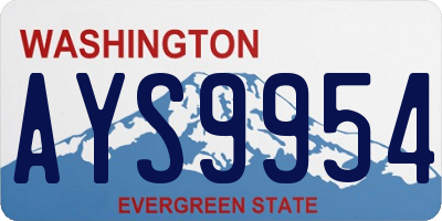 WA license plate AYS9954