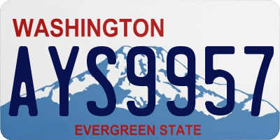 WA license plate AYS9957