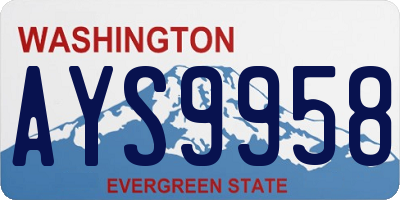 WA license plate AYS9958