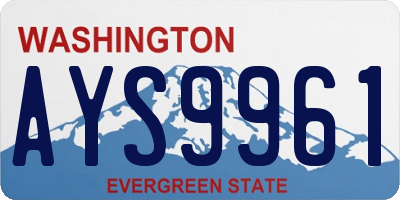 WA license plate AYS9961