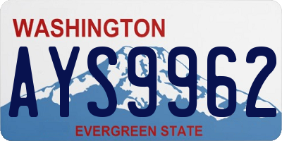 WA license plate AYS9962