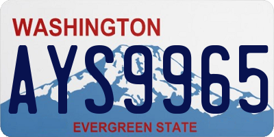 WA license plate AYS9965