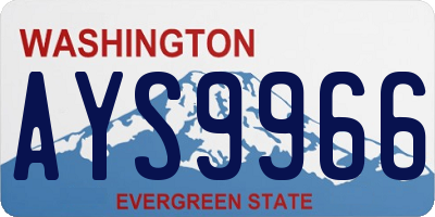 WA license plate AYS9966