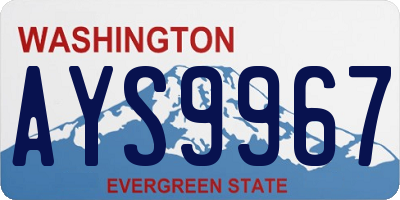 WA license plate AYS9967