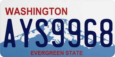 WA license plate AYS9968