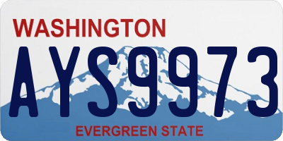 WA license plate AYS9973