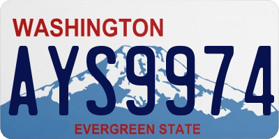 WA license plate AYS9974