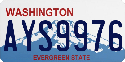 WA license plate AYS9976