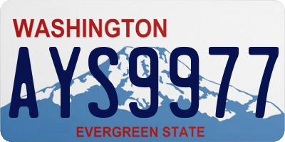 WA license plate AYS9977