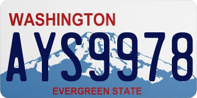 WA license plate AYS9978