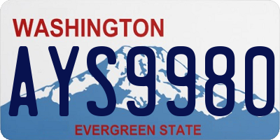 WA license plate AYS9980