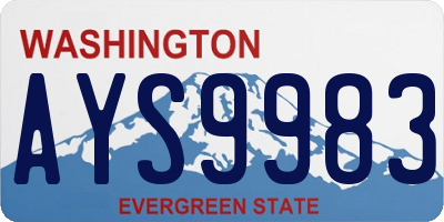 WA license plate AYS9983