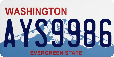 WA license plate AYS9986