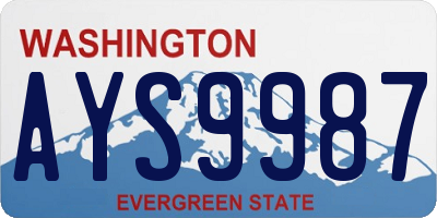 WA license plate AYS9987