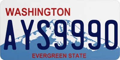 WA license plate AYS9990