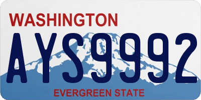 WA license plate AYS9992