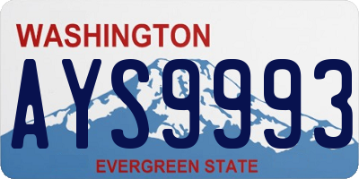 WA license plate AYS9993