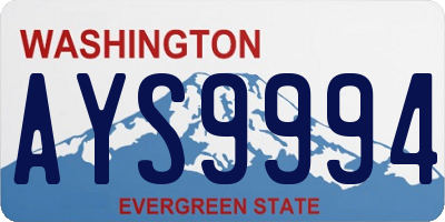 WA license plate AYS9994