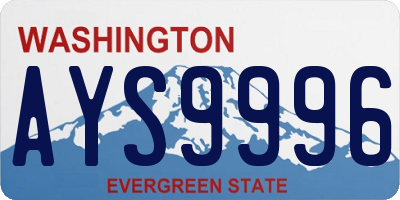 WA license plate AYS9996