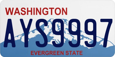 WA license plate AYS9997