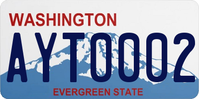 WA license plate AYT0002