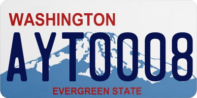 WA license plate AYT0008