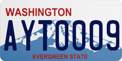 WA license plate AYT0009