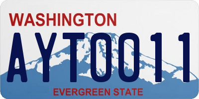 WA license plate AYT0011