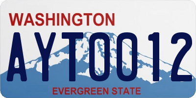 WA license plate AYT0012