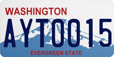 WA license plate AYT0015