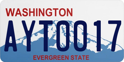 WA license plate AYT0017