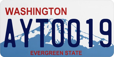 WA license plate AYT0019