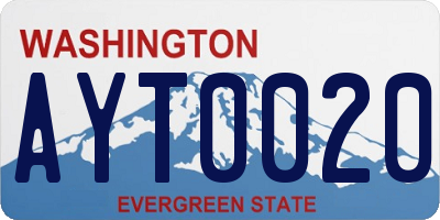 WA license plate AYT0020
