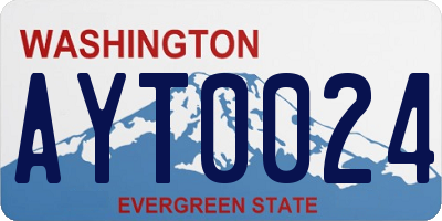 WA license plate AYT0024