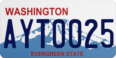 WA license plate AYT0025