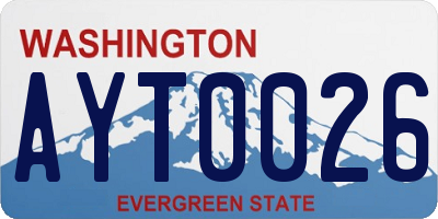 WA license plate AYT0026