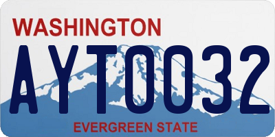 WA license plate AYT0032