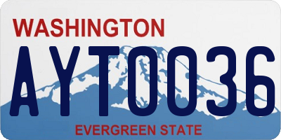 WA license plate AYT0036