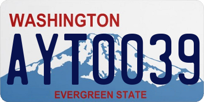 WA license plate AYT0039