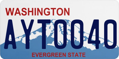 WA license plate AYT0040