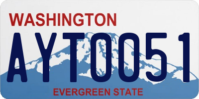 WA license plate AYT0051