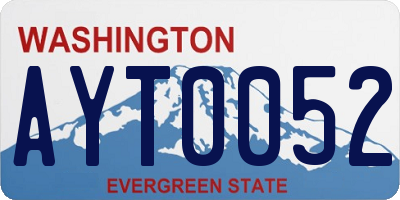 WA license plate AYT0052