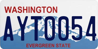 WA license plate AYT0054