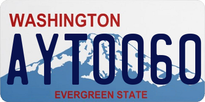 WA license plate AYT0060