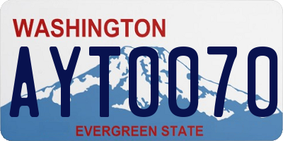 WA license plate AYT0070