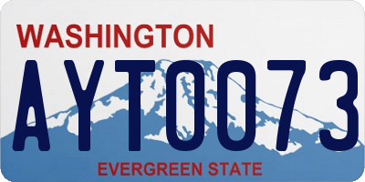 WA license plate AYT0073