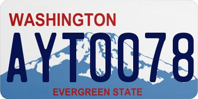 WA license plate AYT0078