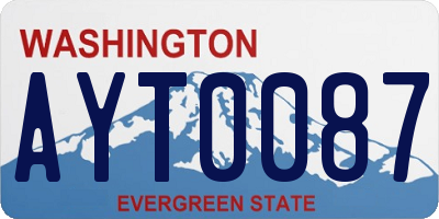 WA license plate AYT0087
