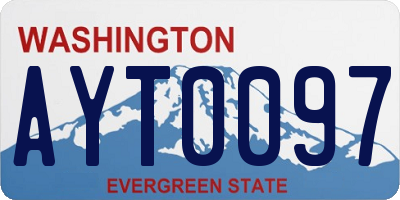 WA license plate AYT0097